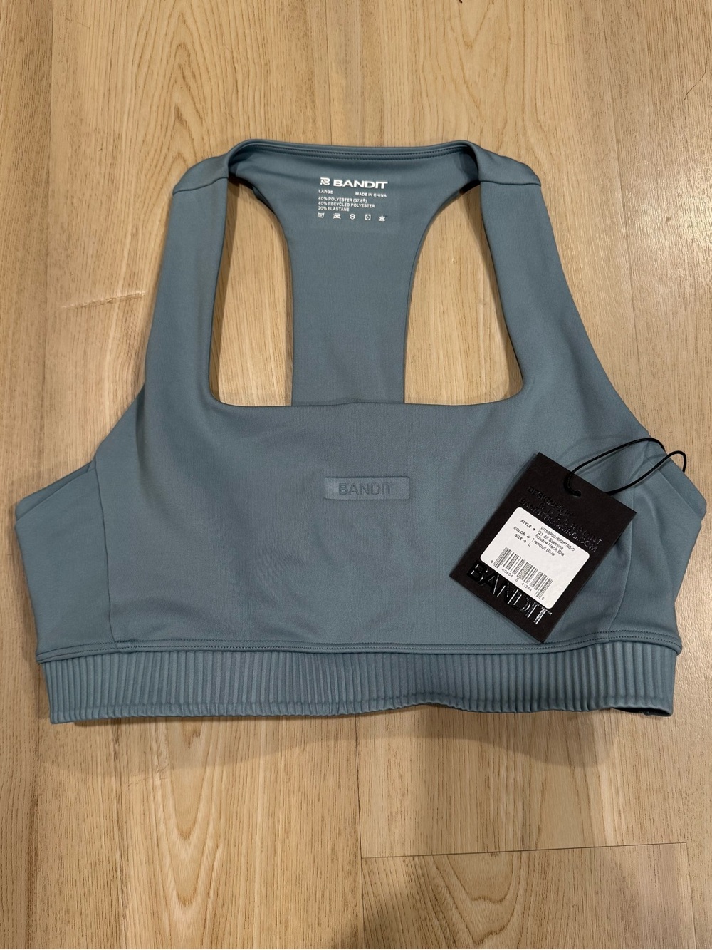 NWT Bandit WOMEN'S STAMINA-V™ SQUARE NECK RUN BRA - TRANQUIL BLUE